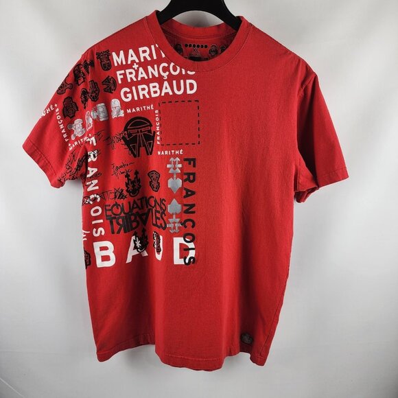 Marithe Francois Girbaud Shirt Mens XL Vintage Red Graphic Print S/S T-Shirt - Picture 1 of 10